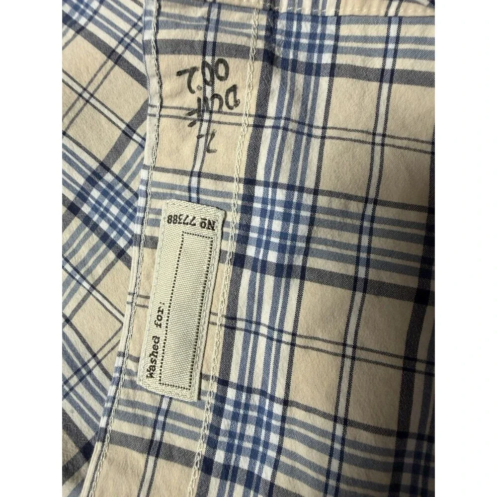 J.CREW Shirt Men’s Long Sleeve Beige Plaid Button Down Cotton Shirt Size Large